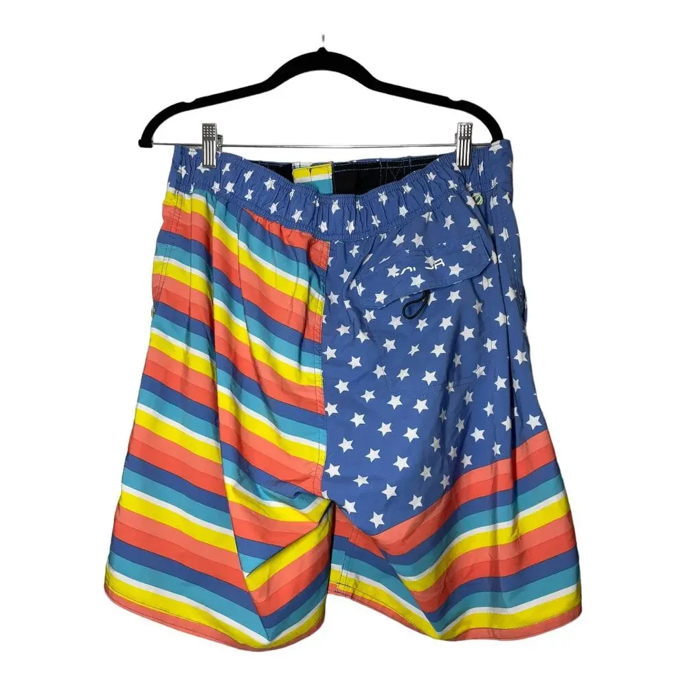 Body Glove Swim Trunks Bright US Flag Vapor La Concha Board Short Mens Large 34